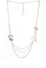 Multiple Heart Layered Chain Long Necklace
