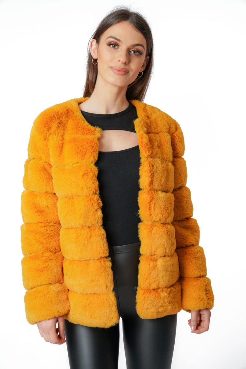 Faux fur panel jacket 2025