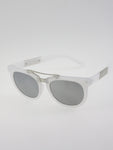 White Frosted Aviator Sunglasses Vintage style frame