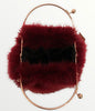 Faux Fur Purse/Bag with Ball Clasp Fastening