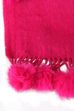 Cashmere & Wool Shawl With Multiple Fur Pom Poms