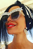Star Diamante Retro Round Cat Eye Sunglasses