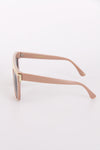 nude chain detail flat top sunglasses side view