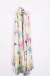 Large Silky Butterfly and Floral Print Scarf