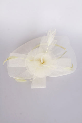 Flower Design Fascinator with Headband in cream