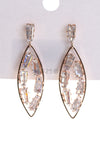 Oval Crystal Cubic Zirconia Earrings in Rose Gold