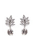 Leaf Cubic Zirconia Stud Earrings in Silver