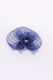 Navy Blue Flower Mesh Fascinator