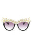 Star Diamante Retro Round Cat Eye Sunglasses