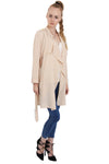 Chiffon Relaxed Waterfall Open Front Shoulder Tap  Jacket with Cape Back