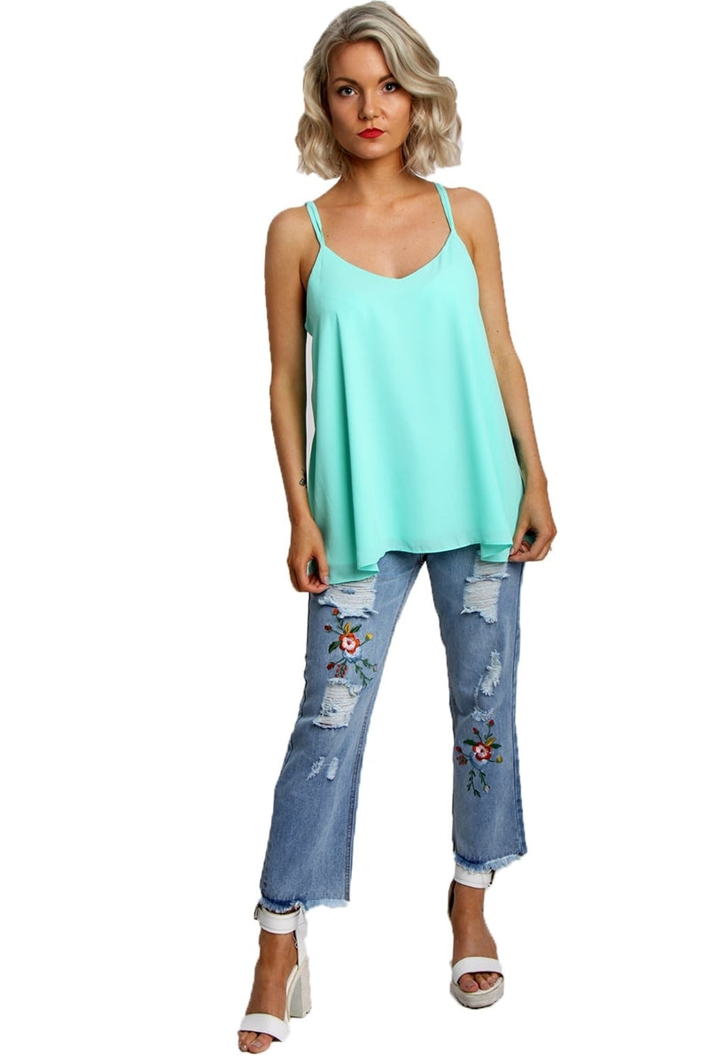 Floral ripped jeans clearance