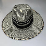 Paper Summer Sun Hat With Leopard Pint Fabric Brim