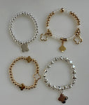 Beaded Bracelet With Four Petal Flower