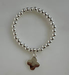 Beaded Bracelet With Four Petal Flower
