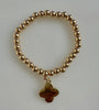 Beaded Bracelet With Four Petal Flower