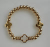 Beaded Bracelet With Four Petal Flower
