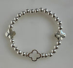 Beaded Bracelet With Four Petal Flower