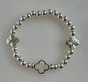 Beaded Bracelet With Four Petal Flower