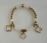 Beaded Bracelet With Four Petal Flower