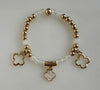 Beaded Bracelet With Four Petal Flower
