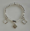 Beaded Bracelet With Four Petal Flower