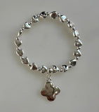 Beaded Bracelet With Four Petal Flower