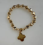 Beaded Bracelet With Four Petal Flower