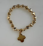 Beaded Bracelet With Four Petal Flower