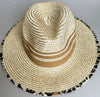 Paper Summer Sun Hat With Leopard Pint Fabric Brim