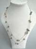 Double Chain Faux Pearl Necklace With Floral Element
