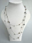 Plain Triple Chain Faux Pearl Necklace
