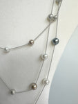 Plain Triple Chain Faux Pearl Necklace