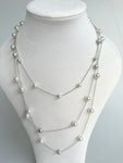 Plain Triple Chain Faux Pearl Necklace