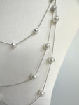 Plain Triple Chain Faux Pearl Necklace