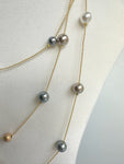 Plain Triple Chain Faux Pearl Necklace