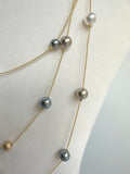 Plain Triple Chain Faux Pearl Necklace