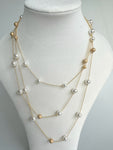 Plain Triple Chain Faux Pearl Necklace
