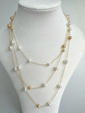 Plain Triple Chain Faux Pearl Necklace