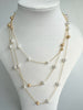Plain Triple Chain Faux Pearl Necklace