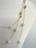 Plain Triple Chain Faux Pearl Necklace