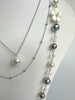 Triple Chain Faux Pearl Necklace With Love Writing And Floral Element