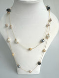 Double Chain Faux Pearl Necklace