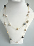 Double Chain Faux Pearl Necklace