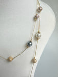 Double Chain Faux Pearl Necklace