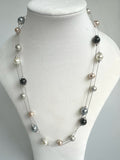 Double Chain Faux Pearl Necklace