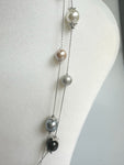 Double Chain Faux Pearl Necklace