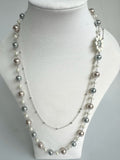 Faux Pearl Necklace With Flower Element
