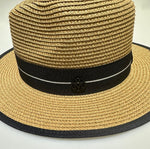 Paper Summer Sun Hat With Fabric Ring And Letter M
