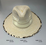 Paper Summer Sun Hat With Leopard Pint Fabric Brim