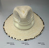 Paper Summer Sun Hat With Leopard Pint Fabric Brim